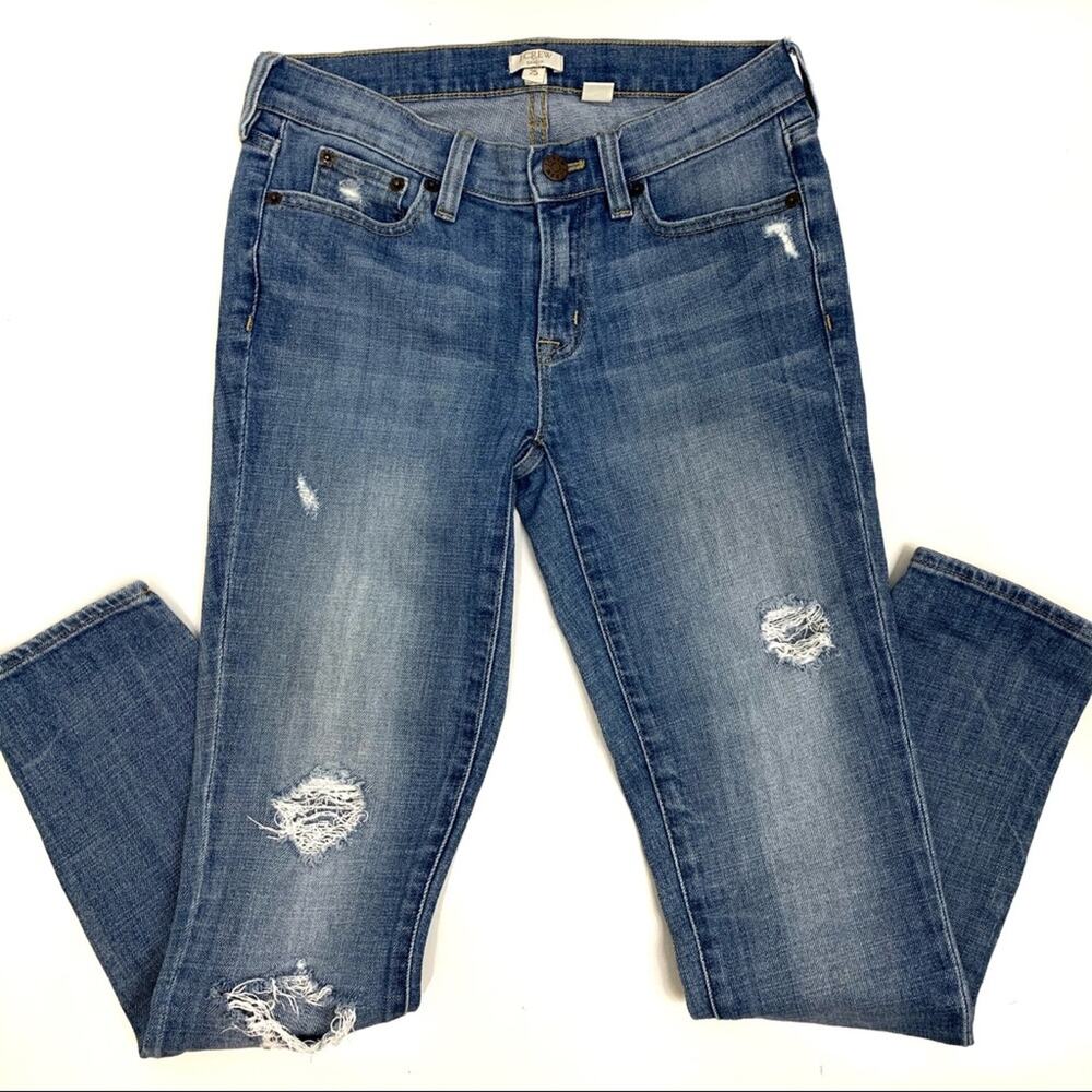 J Crew Factory Anywhere Distressed Skinny Jeans 25